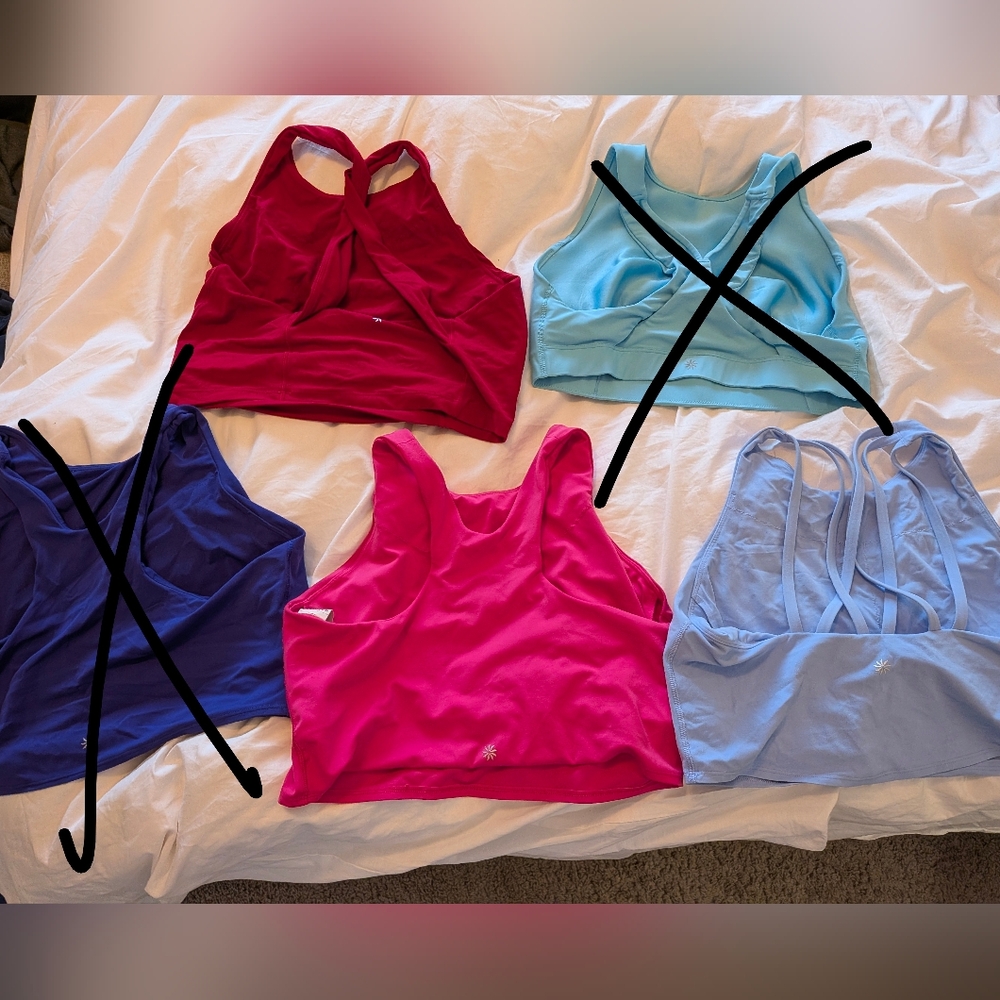 Set Of 3 Athleta Long line Crop Sports Bra, Size XL